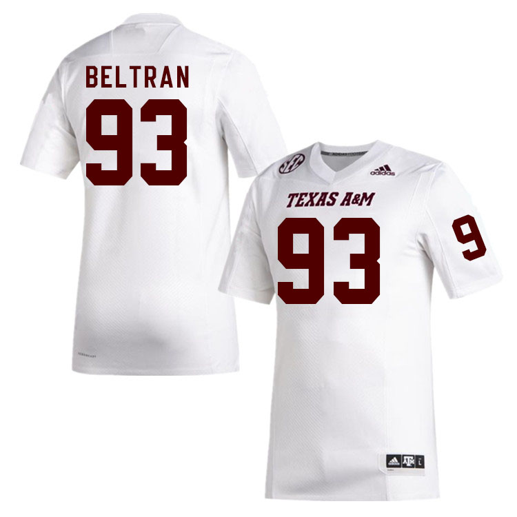 Men #93 Drew Beltran Texas A&M Aggies College Football Jerseys Stitched Sale-White